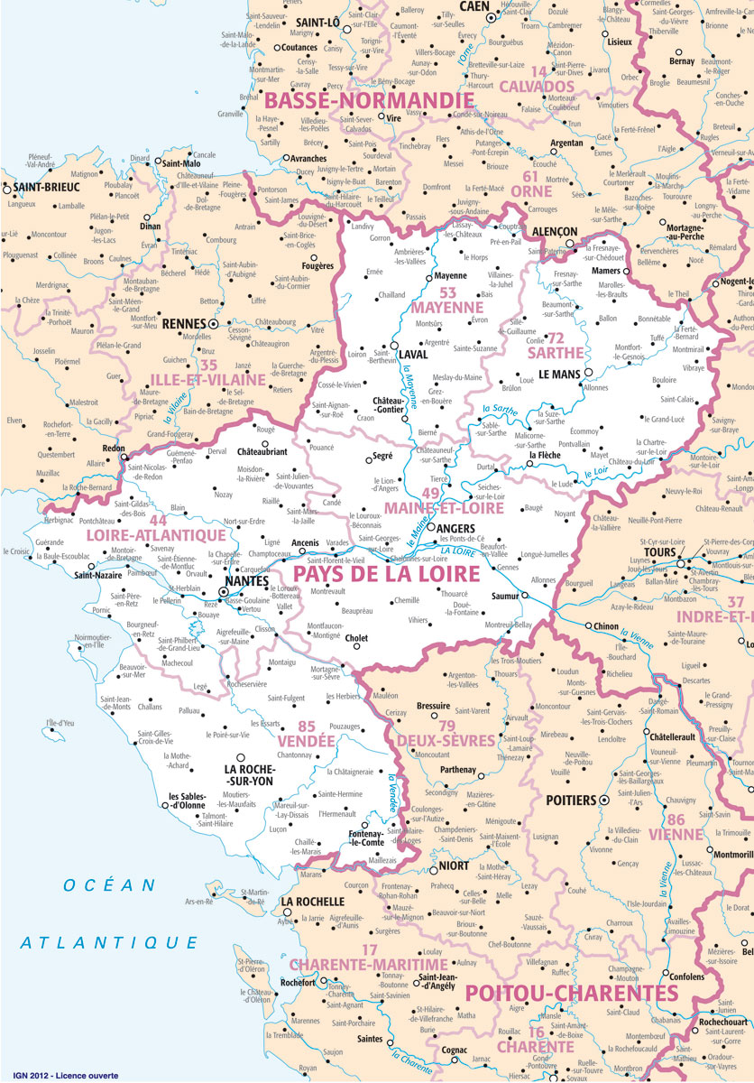 Carte Loire Atlantique